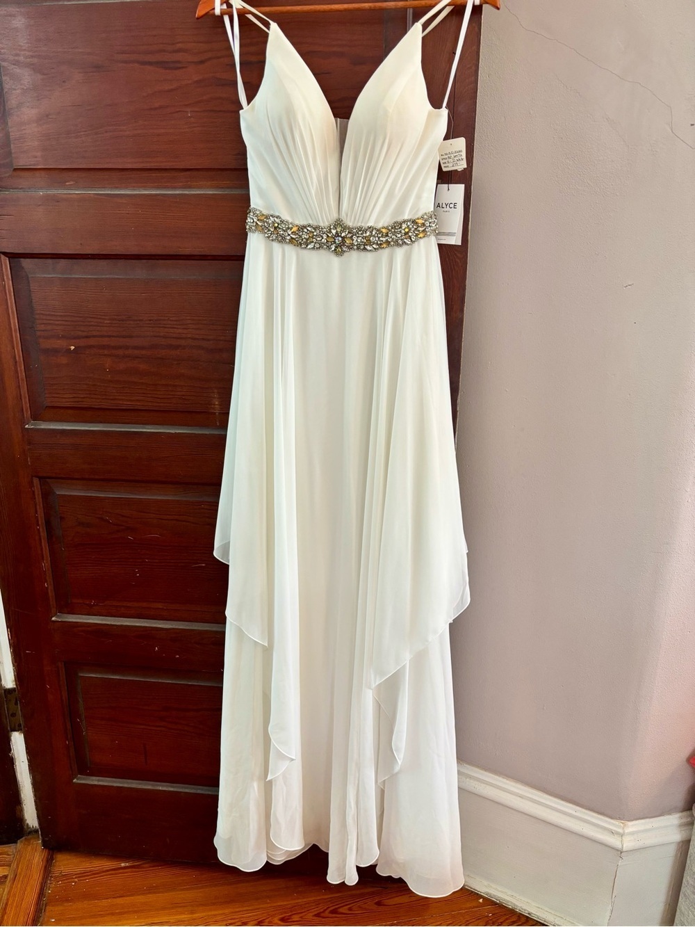 NWT Alyce Paris Dress DIAMOND WHITE Style # 60092 Made in US, Cover pic is style - Picture 2 of 12